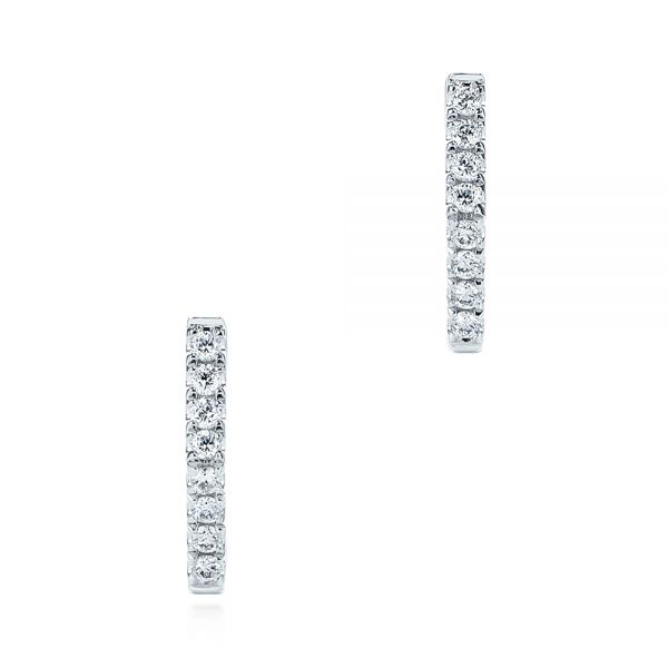Diamond Geometric Hexagon Hoop Earrings - Image
