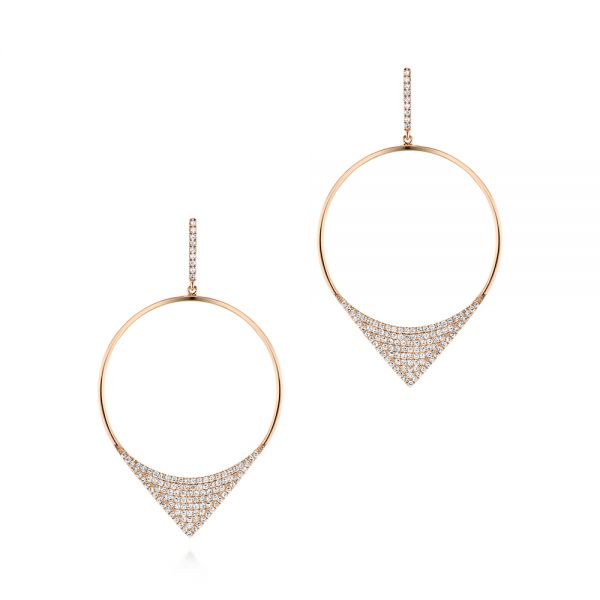Diamond Pave Drop Earrings - Image