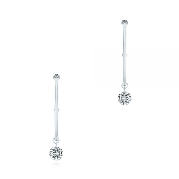 Invisible Set Diamond Drop Earrings - Image