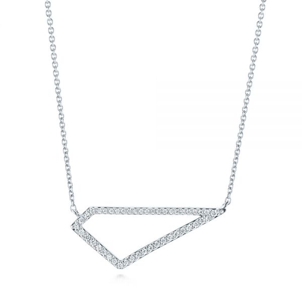 Modern Geometric Diamond Necklace - Image
