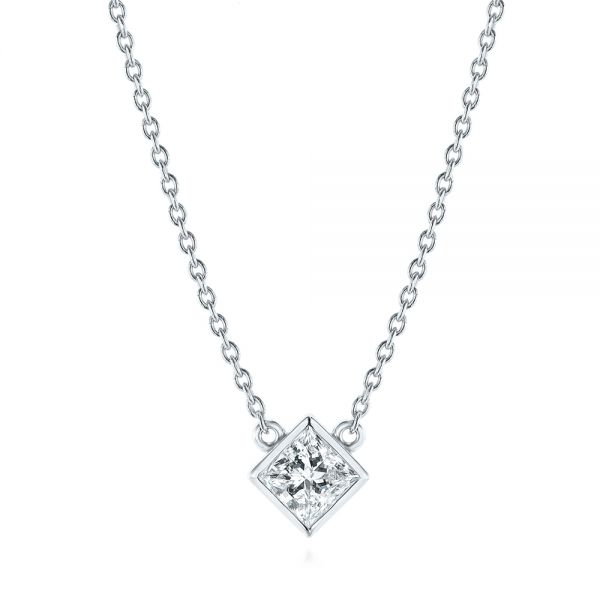 Princess Cut Diamond Solitaire Pendant - Image