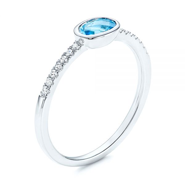Blue Topaz and Diamond Ring - Image