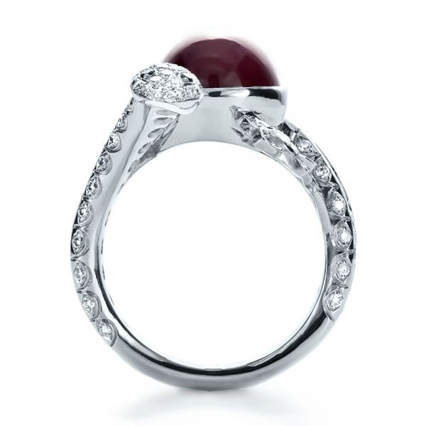  Platinum Custom Ruby And Diamond Snake Ring - Front View -  1139