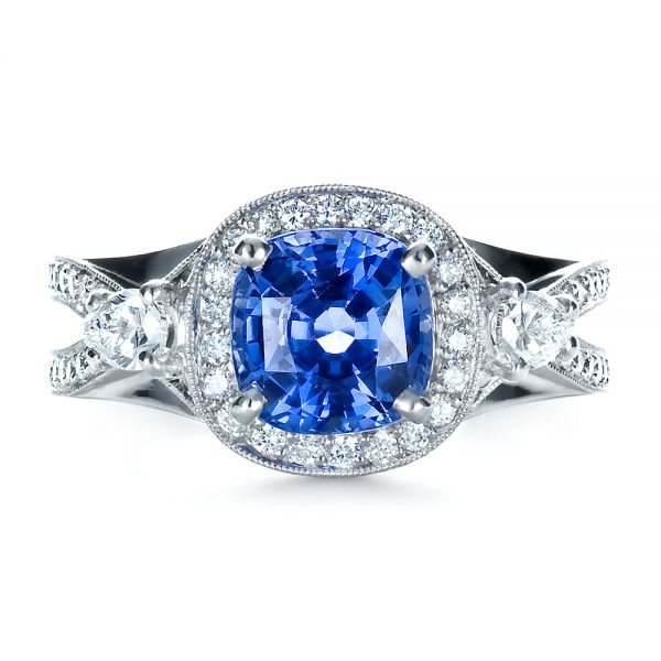 Custom Blue Sapphire Engagement Ring - Image