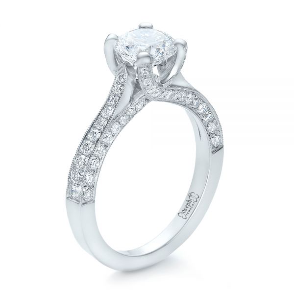 Custom Criss-Cross Diamond Engagement Ring - Image