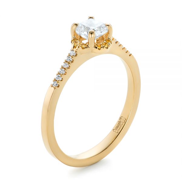 Custom Diamond and Yellow Sapphire Engagement Ring - Image