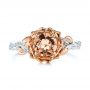  14K Gold And 14k Rose Gold Custom Two-tone Morganite And Diamond Engagement Ring - Top View -  103524 - Thumbnail