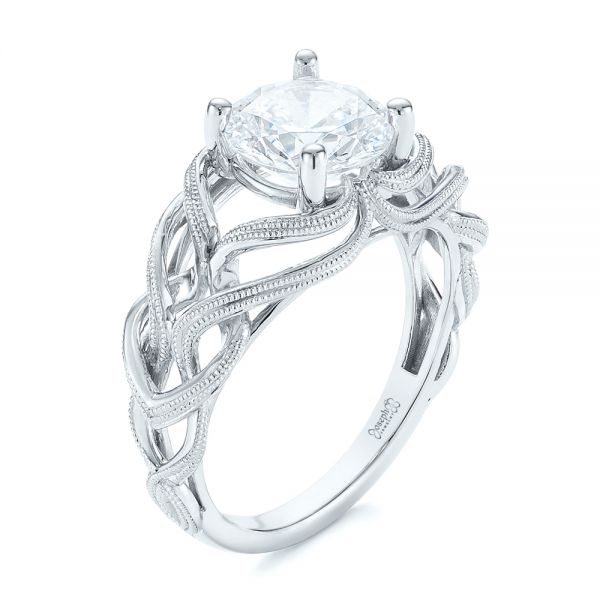 Intertwined Solitaire Diamond Engagement Ring - Image