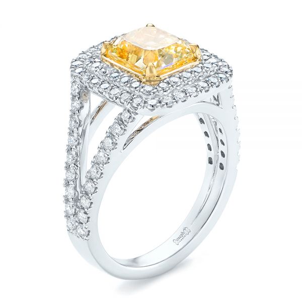 Natural Yellow Diamond Engagement Ring - Image