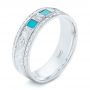 Custom Diamond And Turquoise Engagement Ring