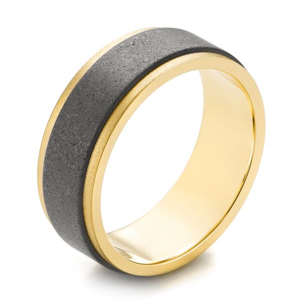 Gold and Tungsten Men's Wedding Band - Image