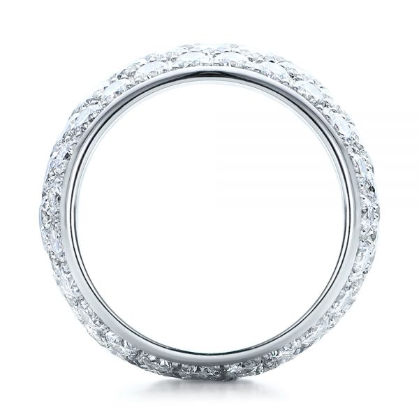  Platinum Custom Pave Diamond Wedding Ring - Front View -  100875