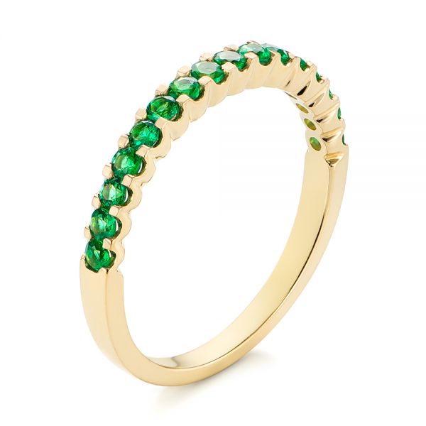 Green Emerald Wedding Band - Image