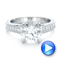  Platinum Custom Diamond Engagement Ring - Video -  103013 - Thumbnail