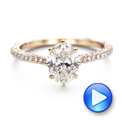14k Rose Gold Custom Diamond Engagement Ring - Video -  103153 - Thumbnail
