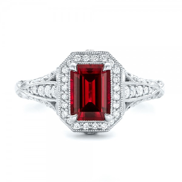 Custom-Ruby-and-Diamond-Halo-Vintage-Engagement-Ring