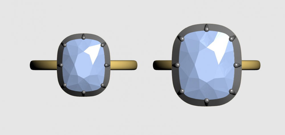 CAD of 3ct vs 7ct