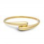 14k Yellow Gold Bypass Bangle - Three-Quarter View -  107699 - Thumbnail