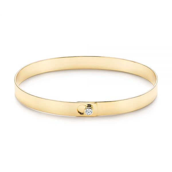  Yellow Gold Yellow Gold Diamond Bangle - Three-Quarter View -  106845