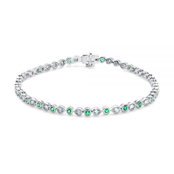 Camellia Emerald and Diamond Bracelet | Pravins