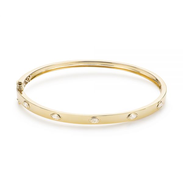 14K Yellow Gold Diamond Twist Bangle