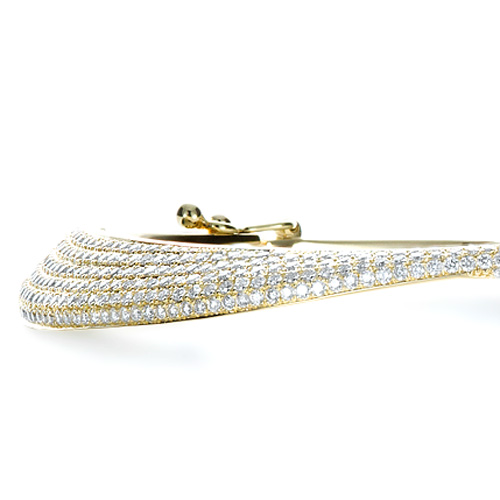  14K Gold 14K Gold Micro-pave Diamond Bracelet - Side View -  1380