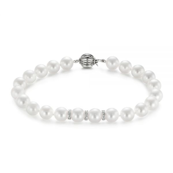 Pearl and on sale diamond bracelet