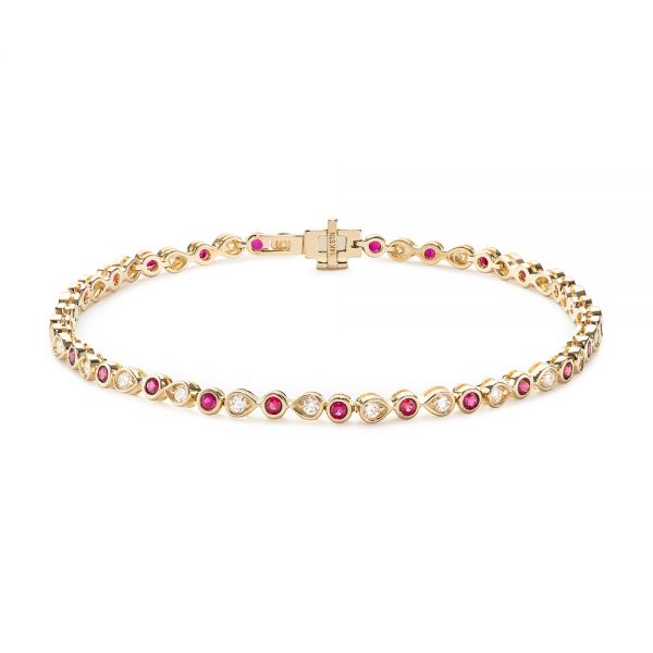 Ruby and diamond store bracelet yellow gold