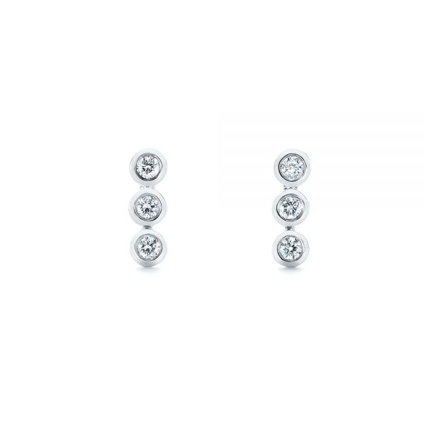 Bezel-set Diamond Earrings #104360 - Seattle Bellevue | Joseph Jewelry