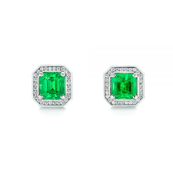 Custom Emerald And Diamond Stud Earrings #103389 - Seattle Bellevue ...