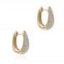 18k Rose Gold 18k Rose Gold Diamond Huggie Earrings - Front View -  107747 - Thumbnail