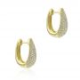 14k Yellow Gold 14k Yellow Gold Diamond Huggie Earrings - Front View -  107747 - Thumbnail