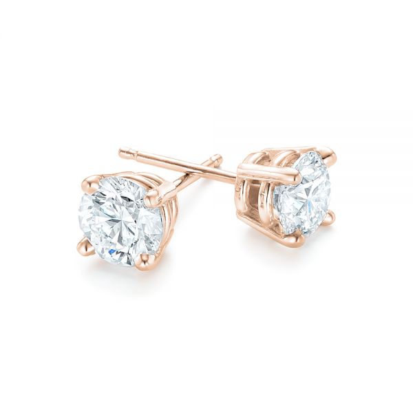 18k Rose Gold Diamond Stud Earrings #102560 - Seattle Bellevue | Joseph ...
