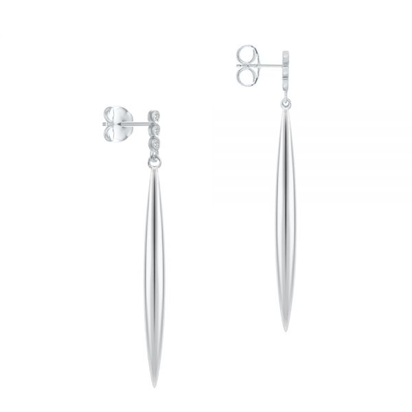  Platinum Platinum Diamond Trio Bombe Marquise Drop Earrings - Front View -  107693