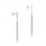 14k White Gold 14k White Gold Diamond Trio Bombe Marquise Drop Earrings - Front View -  107693 - Thumbnail