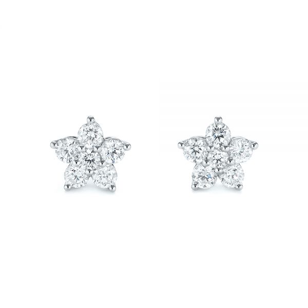 Floral Diamond Earrings #103694 - Seattle Bellevue | Joseph Jewelry