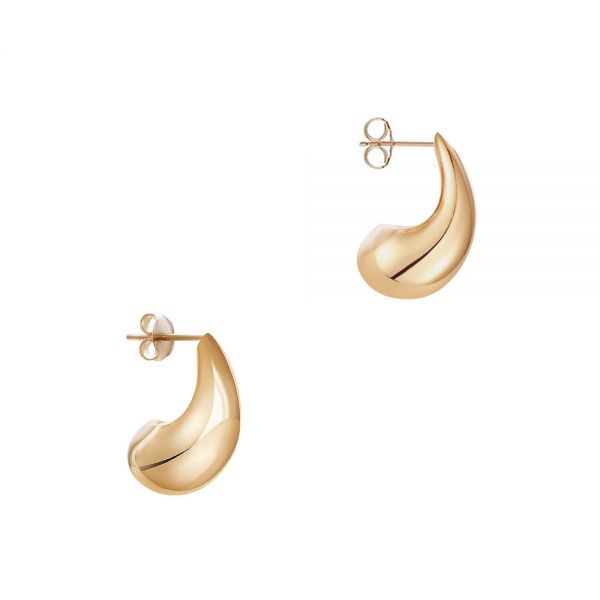 14k Rose Gold 14k Rose Gold Mini Teardrop Dome Earrings - Front View -  107694