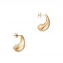 14k Rose Gold 14k Rose Gold Mini Teardrop Dome Earrings - Front View -  107694 - Thumbnail