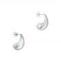 14k White Gold 14k White Gold Mini Teardrop Dome Earrings - Front View -  107694 - Thumbnail