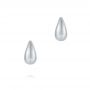 14k White Gold 14k White Gold Mini Teardrop Dome Earrings - Three-Quarter View -  107694 - Thumbnail