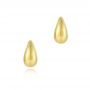 14k Yellow Gold Mini Teardrop Dome Earrings - Three-Quarter View -  107694 - Thumbnail