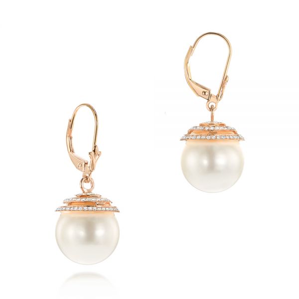 Pearl And Diamond Drop Earrings #103318 - Seattle Bellevue | Joseph Jewelry