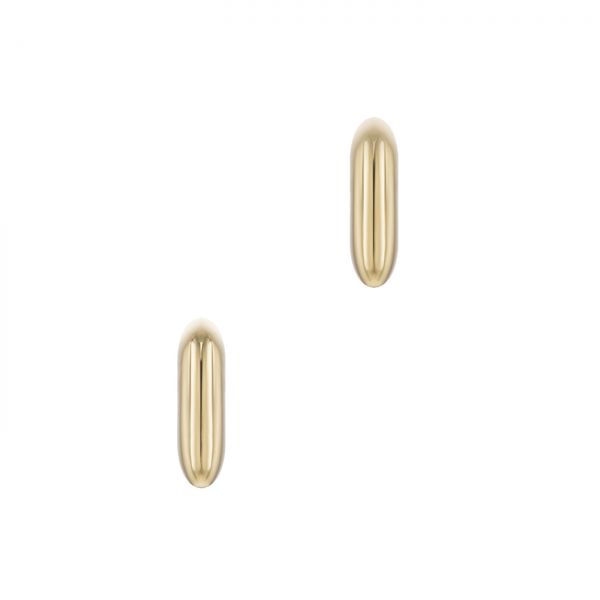 14k Rose Gold 14k Rose Gold Puffy Square Huggie Earrings - Three-Quarter View -  107687 - Thumbnail