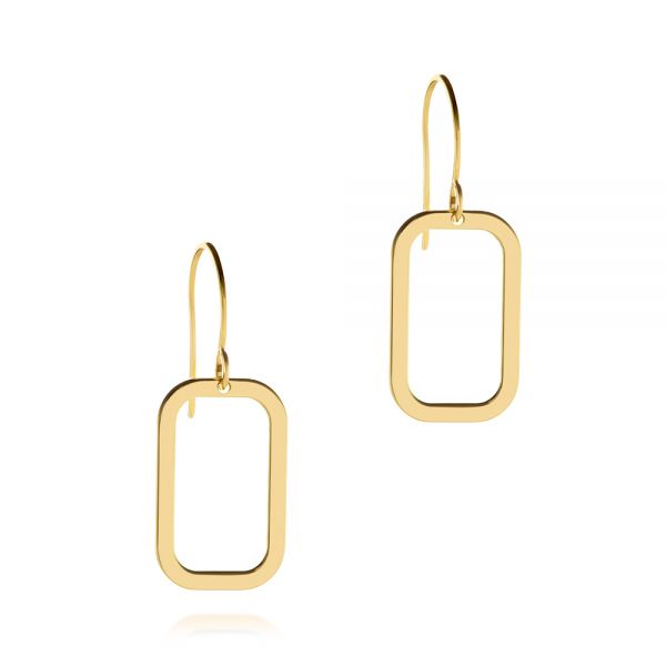 Rounded Rectangle Fish Hook Earrings