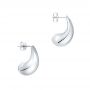 18k White Gold 18k White Gold Teardrop Dome Earrings - Front View -  107689 - Thumbnail