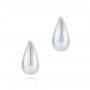 18k White Gold 18k White Gold Teardrop Dome Earrings - Three-Quarter View -  107689 - Thumbnail