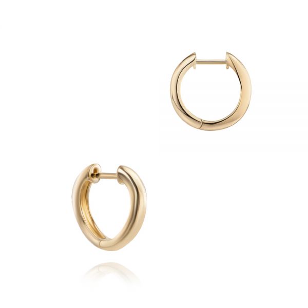 18k Rose Gold 18k Rose Gold Wave Huggie Earrings -  107744 - Thumbnail