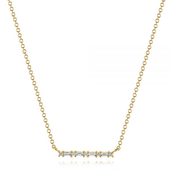 Amazon.com: 14k Gold Emerald Baguette Necklace - Birthstone Choker with  Baguette Diamond - Solitaire Birthstone Jewelry for Women : Handmade  Products