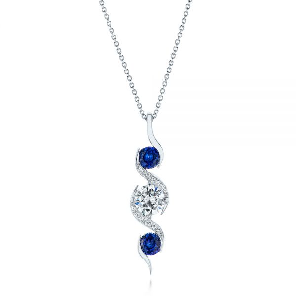 Blue Sapphire & Diamond Necklace