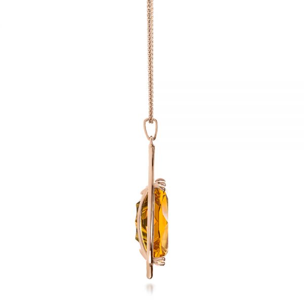 18k Rose Gold 18k Rose Gold Custom Citrine Pendant - Side View -  102140